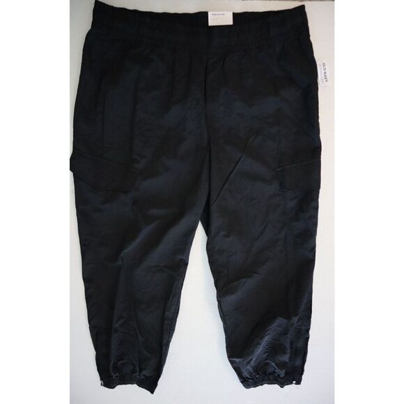 Old Navy 813466-01 Women's Sz XL Black Jack High-Waisted Ankle-Zip Cargo Joggers - Picture 1 of 13